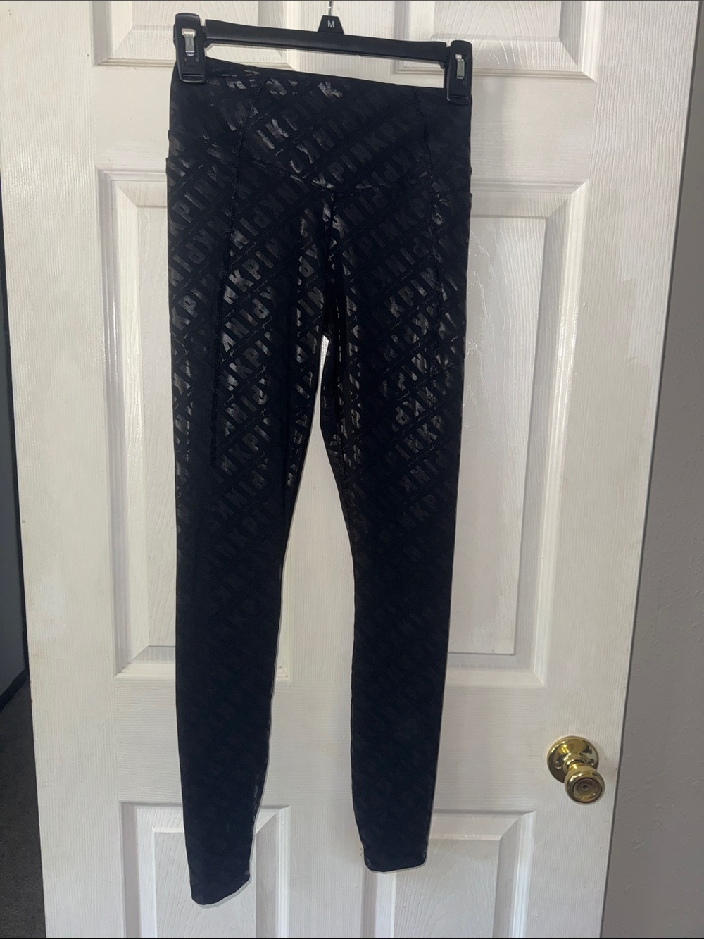 PINK Victoria's Secret Black Logo-Text Girls' Leggings